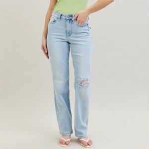 Judy Blue High Waist 90's Back Rip Straight Denim Jeans 82600 3/26 NEW